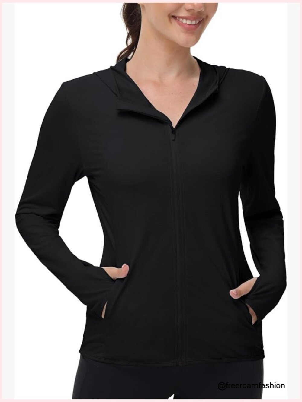UPF 50+ Sun Protection Rash Guard Long Sleeve Zip Hoodie